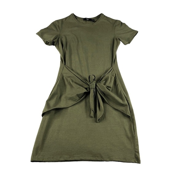 Theory Dresses & Skirts - Theory Green Dakui Tie Front Short Sleeve TShirt Dress with Bow